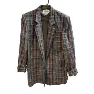 PLAID BLAZER - VINTAGE - SIZE 8